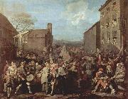 William Hogarth March of the Guards to Finchley oil